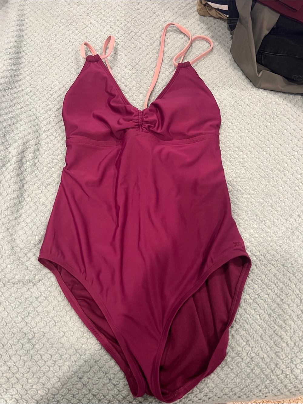 all in motion Magenta One-Piece Swimsuit with Light Pink Straps